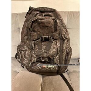 Vintage Full Size Black Element Skateboard Backpack